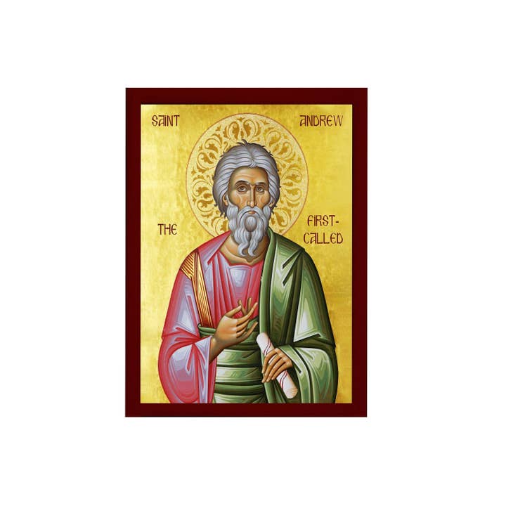 TheHolyArt – wholesale Religious card – Saint Andrew icon the Apostle, Handmade Greek Orthodox icon of St Andrew, Byzantine art wall hanging, religious gift(1)8