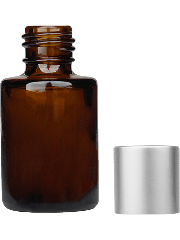 Best Bottles - Wholesale Travel Container - Tulip Amber Glass Bottle with Short Metal Cap - 5ml9