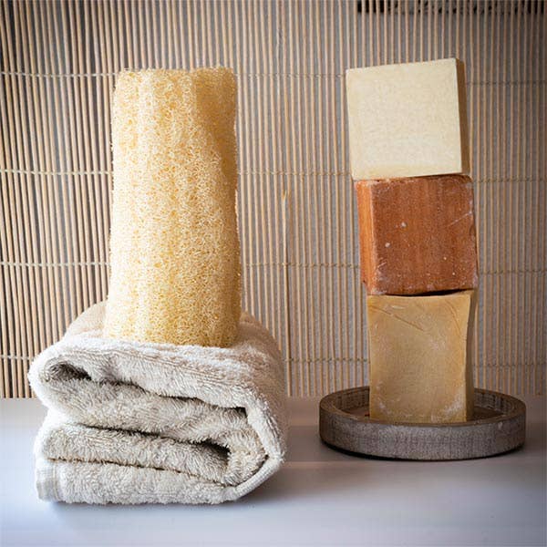 La Rueda Natural - Venta al por mayor Pufs/esponjas de baño - Esponja de Luffa-exfoliante corporal. Azal.1