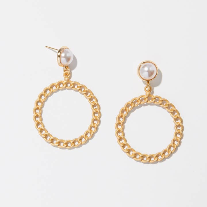 Pearl Hoop Earrings for wholesale by Saharas Essentials