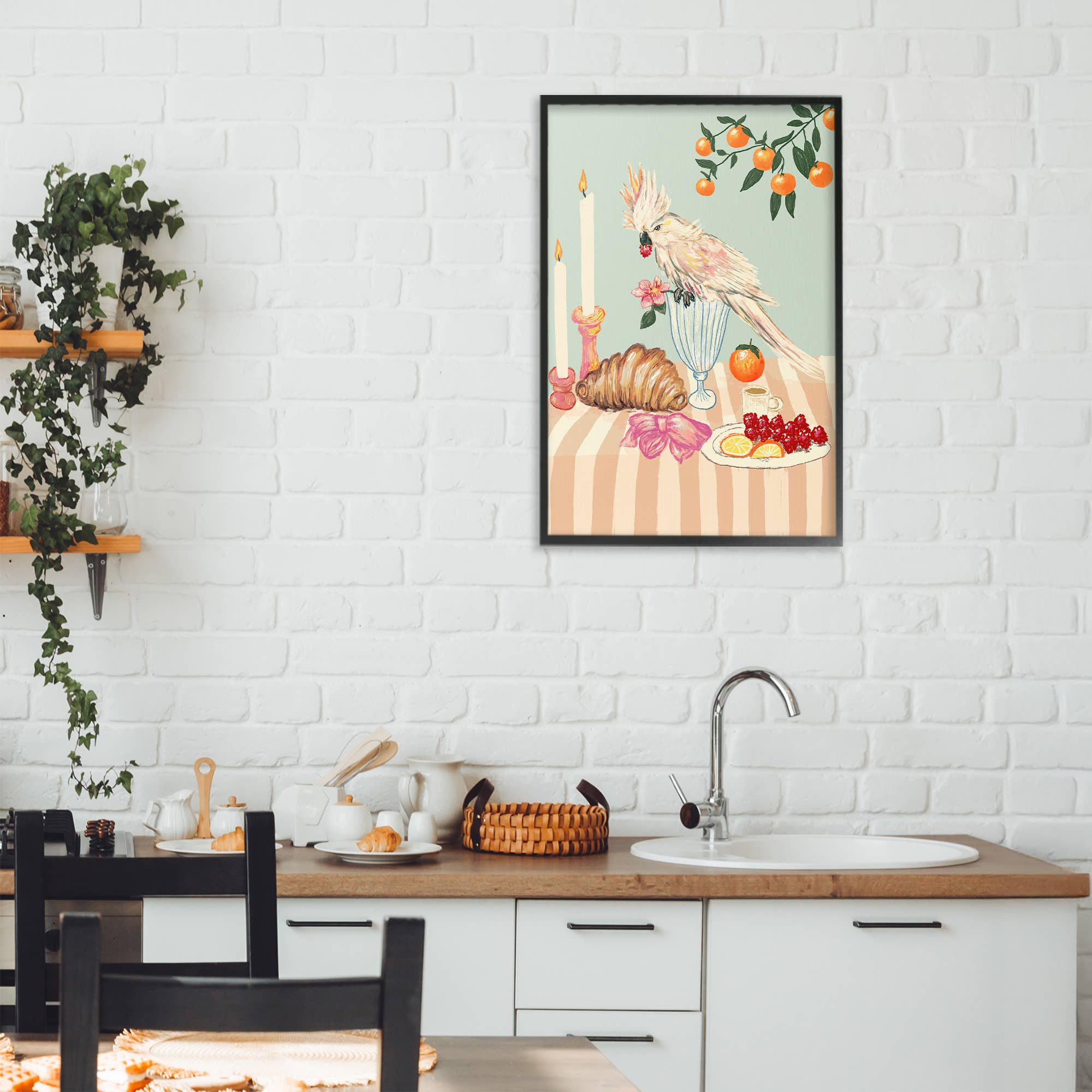 Stupell Industries - Vendita all'ingrosso Cartello da parete - Colazione con Calopsite Uccello Incorniciato Giclée8