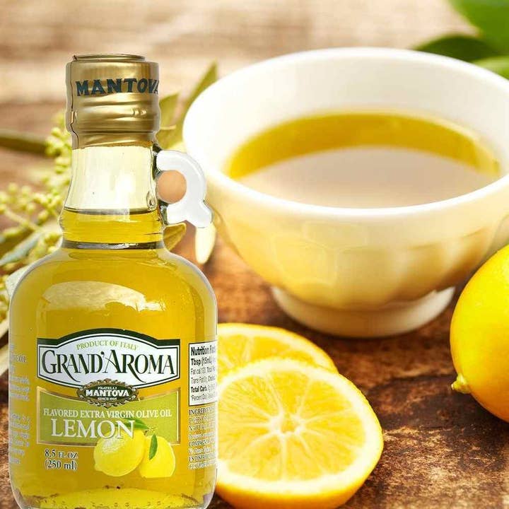 Fine Italian Food - Wholesale Olive Oil - Mantova Grand’Aroma Lemon Extra Virgin Olive Oil, 8.5 oz.
