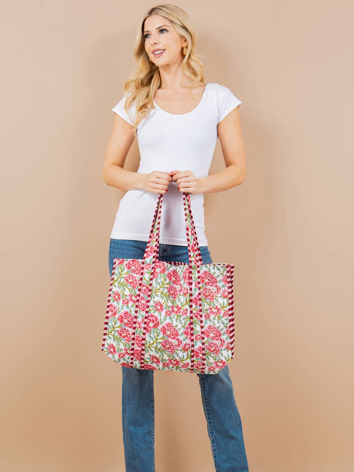 Quilted Tote Bag (BG-55) for wholesale by LA Soul