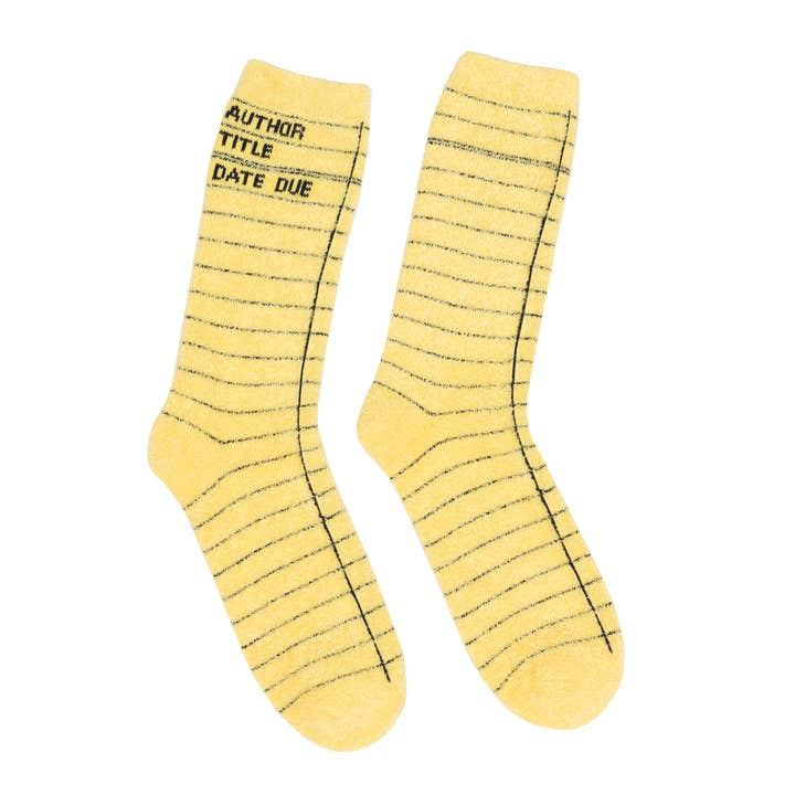 Lib Card Yellow Cozy Sock LG for wholesale by Penguin Random House LLC