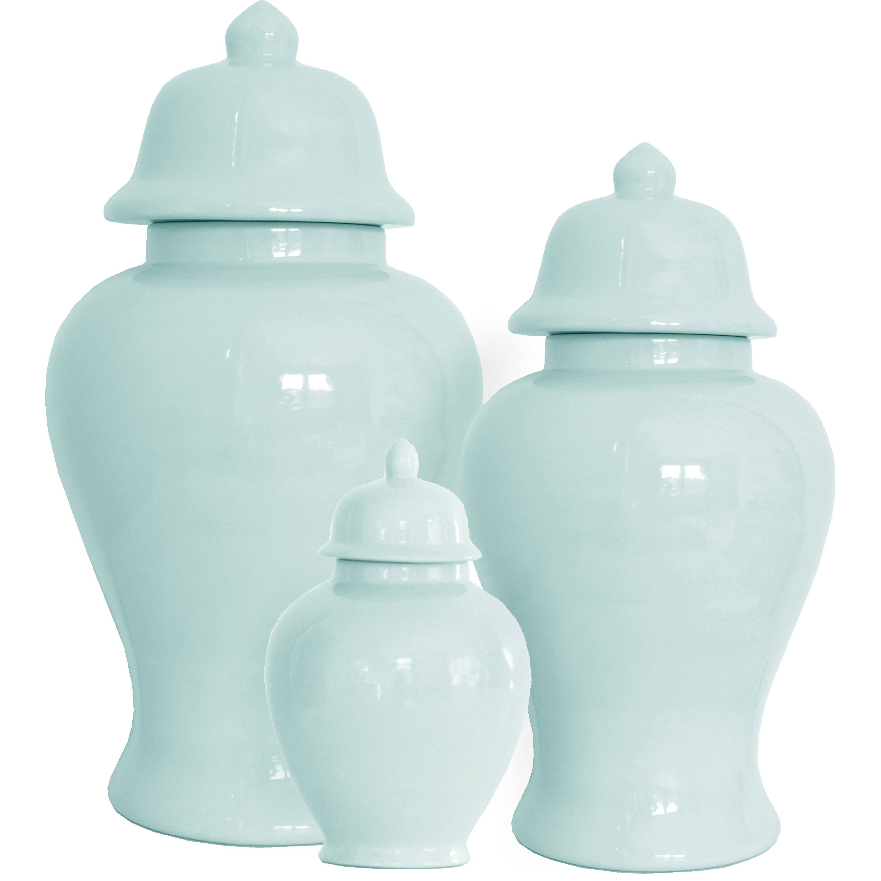 Lo Home | Ruby Clay - Wholesale Decorative Jar - Robin's Egg Blue Ginger Jars7