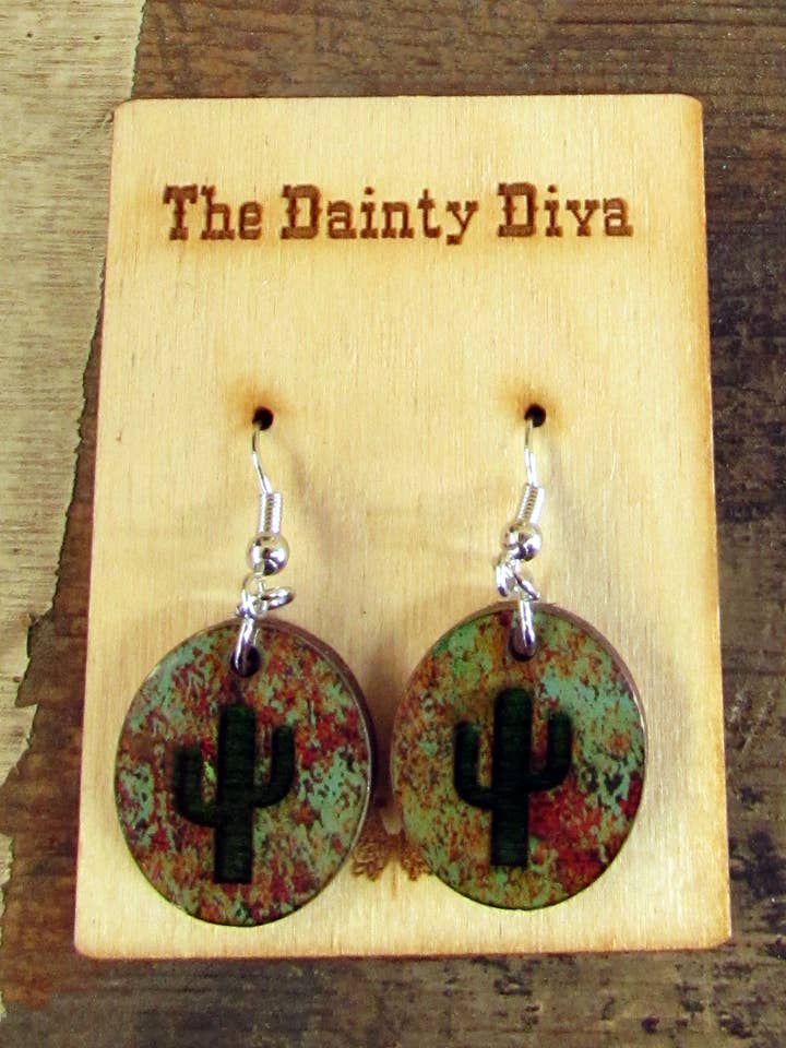 Orecchini rotondi Cactus per la vendita all'ingrosso da parte di The Dainty Diva Jewelry