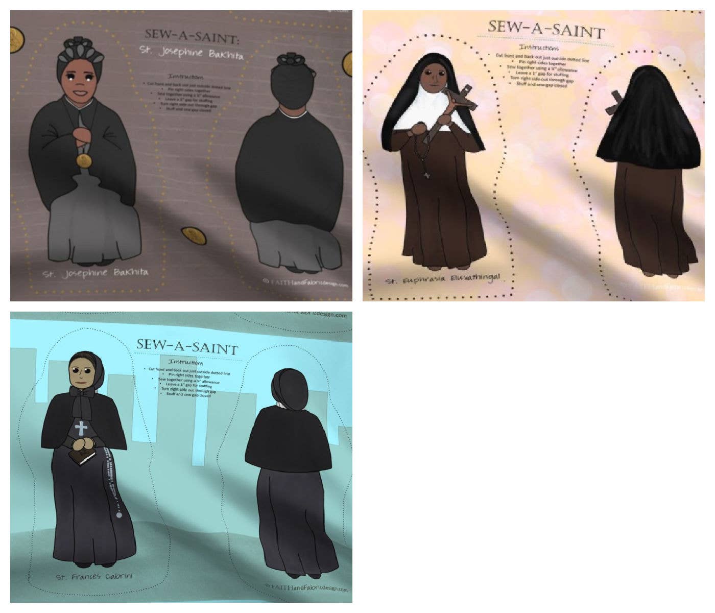 Faith and Fabric - Wholesale Craft Sewing Kit - Sew-a-Saint Female Christian Sewing Quilt Project for Kids5