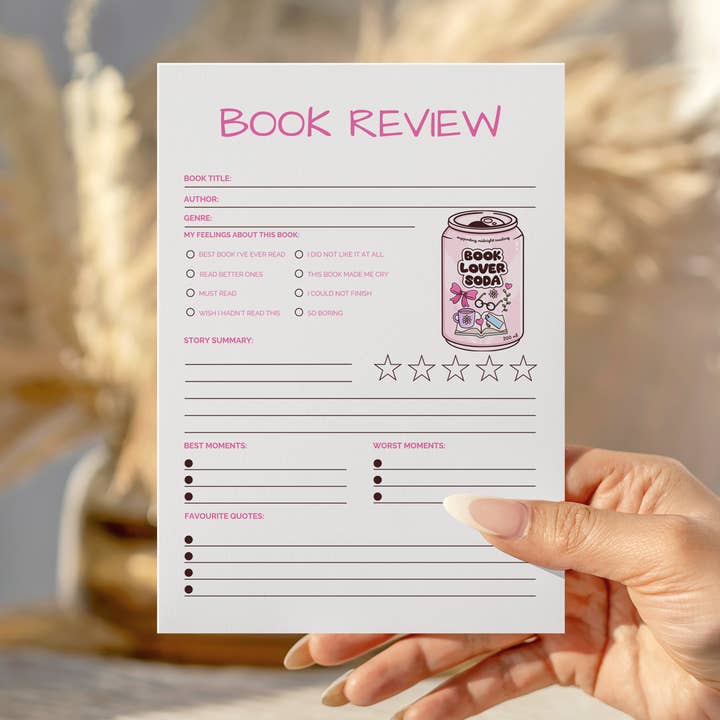 Amante dei libri Lettore Soda Recensione del libro Taccuino per la vendita all'ingrosso da parte di Peachi Lane