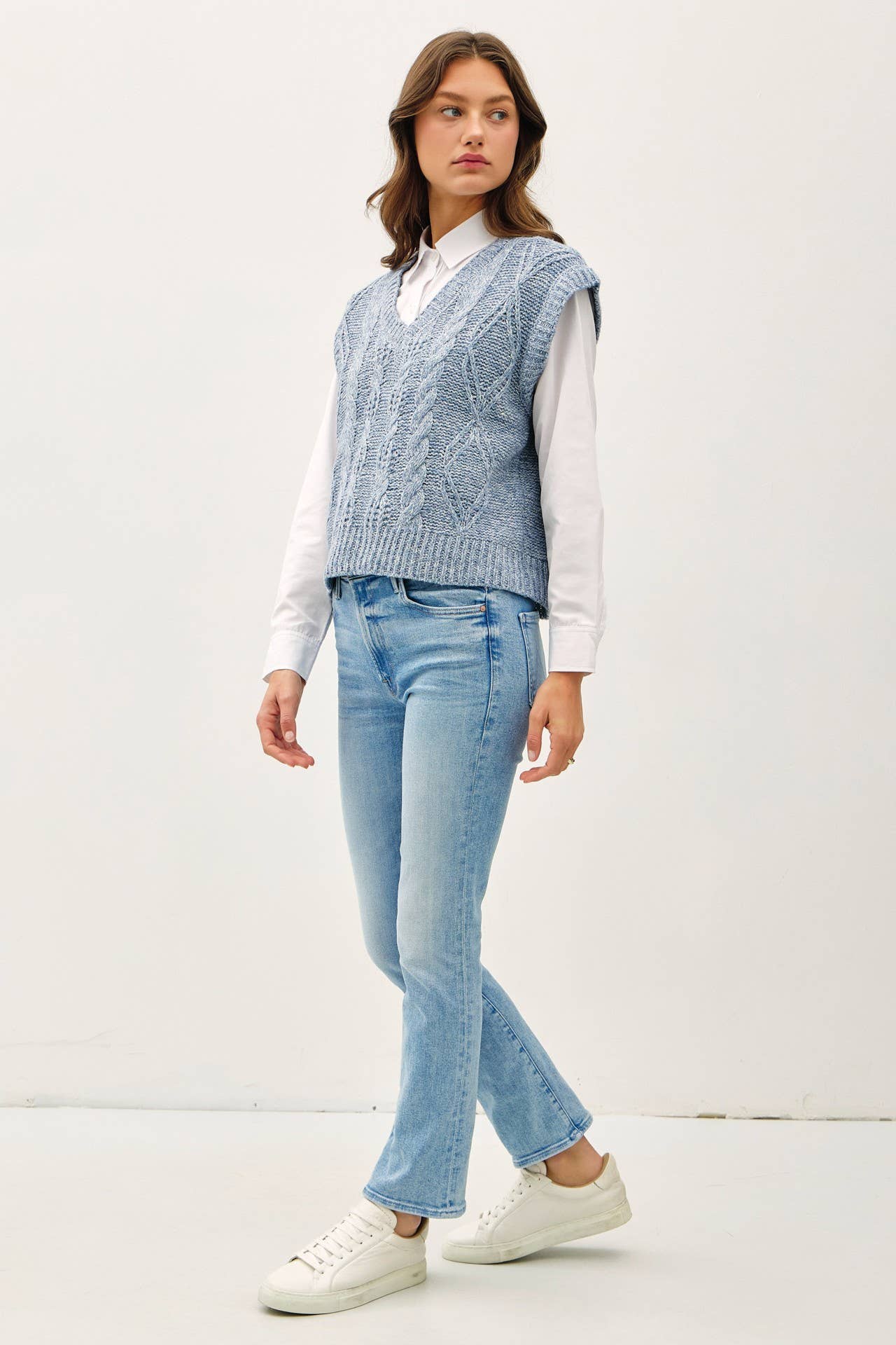 Be Cool - Wholesale Sweater Vest - Women's - CHUNKY CABLE KNIT SWEATER VEST7