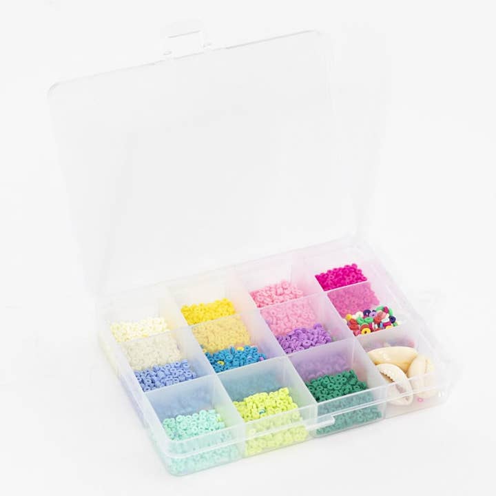 La Petite Épicerie - Wholesale Beads - Box of 11 POP colors of 3mm Heishi beads + accessories3