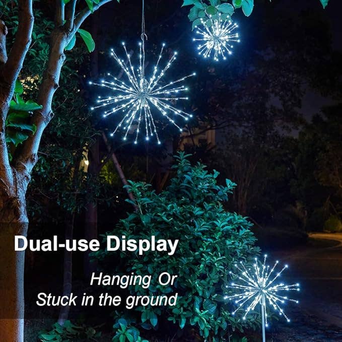 LIGHTSHARE - Wholesale Outdoor/Lawn Light - Starburst Light Lighted Ball LED Firework Lights White Twink8