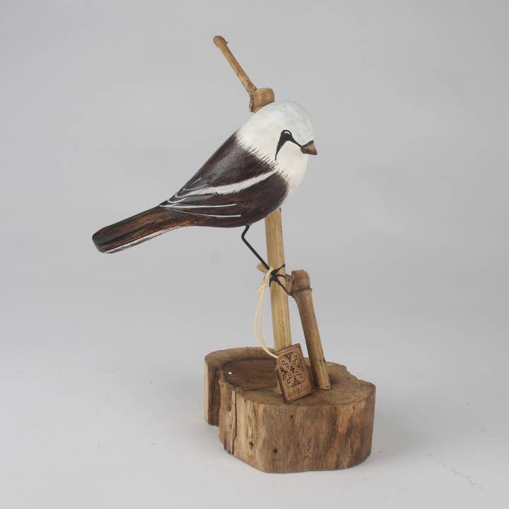 Hand Carved Wooden Bearded Tit by Archipelago for wholesale by Originals International Ltd