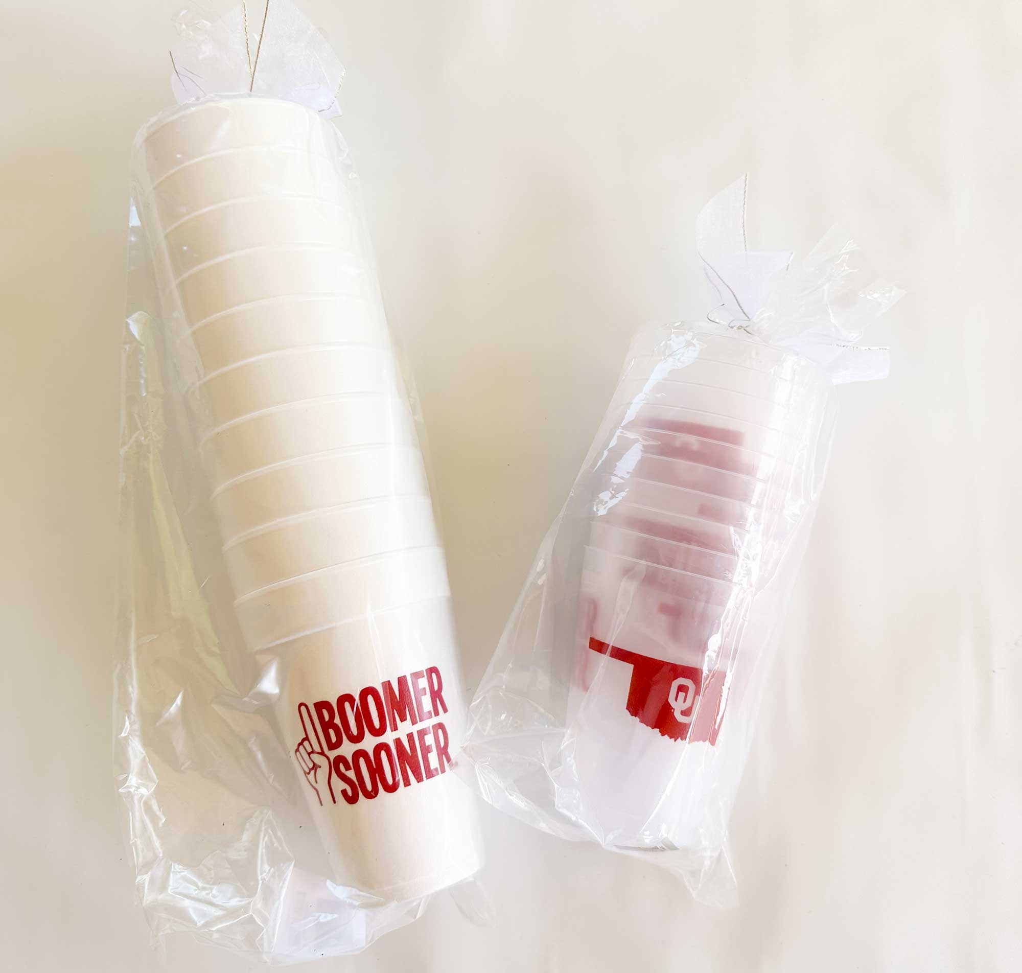 Two Funny Girls - Wholesale Disposable Cup - Foam Cup - Oklahoma University/Boomer Sooner (10 ct bag)4