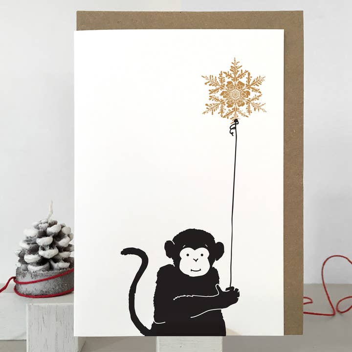 Carte de Noël Singe | Carte de vœux | Saisonnier | Noël pour la vente par Purpose & Worth etc