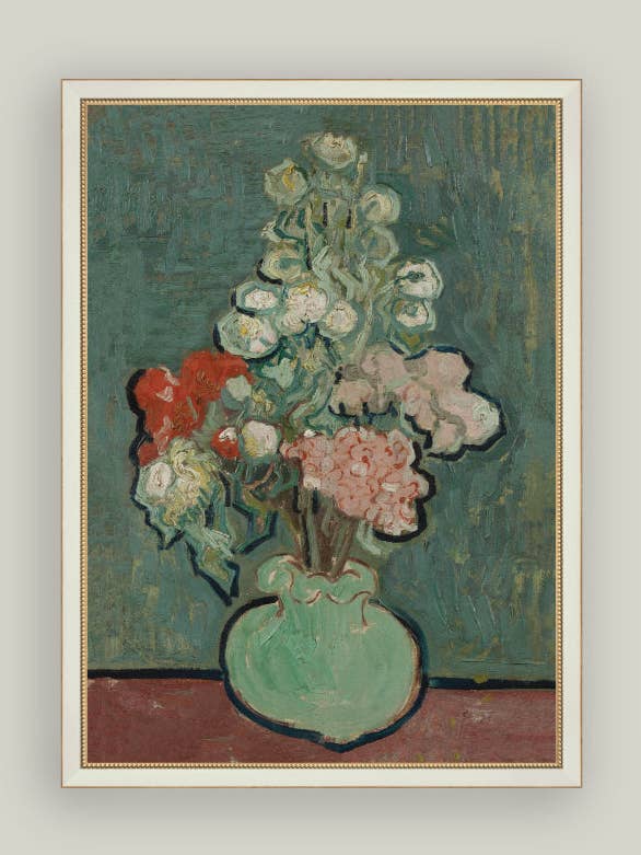 Grön vas inramad antik konst för wholesale av Petal Lane Home