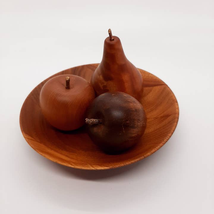 Lyons Woodturning - Wholesale Decorative Plate/Dish/Bowl - Dish & 3 Fruit Set2