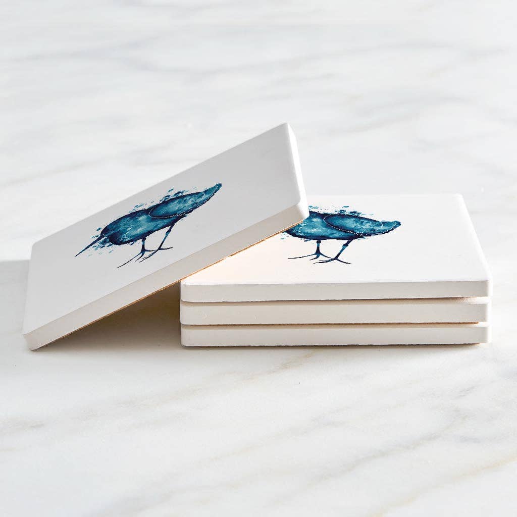 Love Local - Wholesale Coasters - East Coast Water Color Sand Piper | Absorbent Coasters | Set of 4 | Min 22