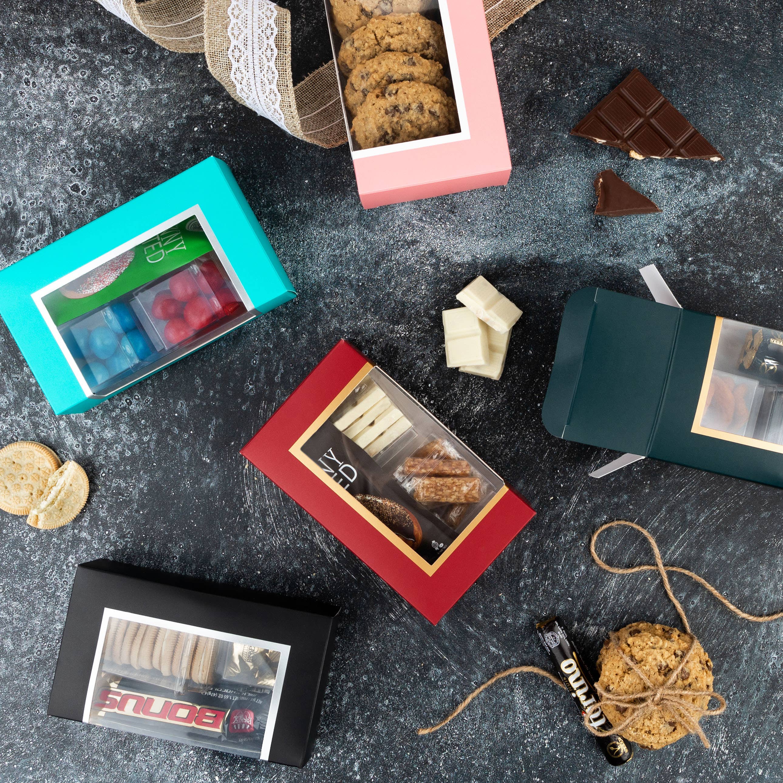 Hammont - Wholesale Gift Box - Decorative Bakery & Pastry Boxes With Window (6 Pack)17