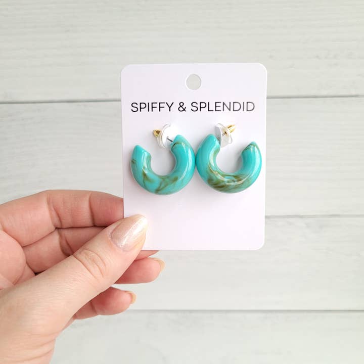 Spiffy & Splendid - Wholesale Hoop Earrings - Chloe Hoops - Turquoise // Jewelry, Earrings15
