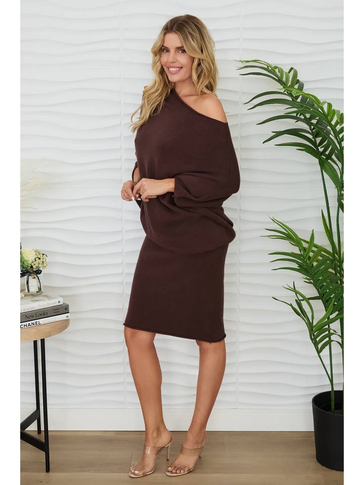 MILIO MILANO - Wholesale Dress - Women's - ASYMMETRICAL SWEATER DRESS (330149)6