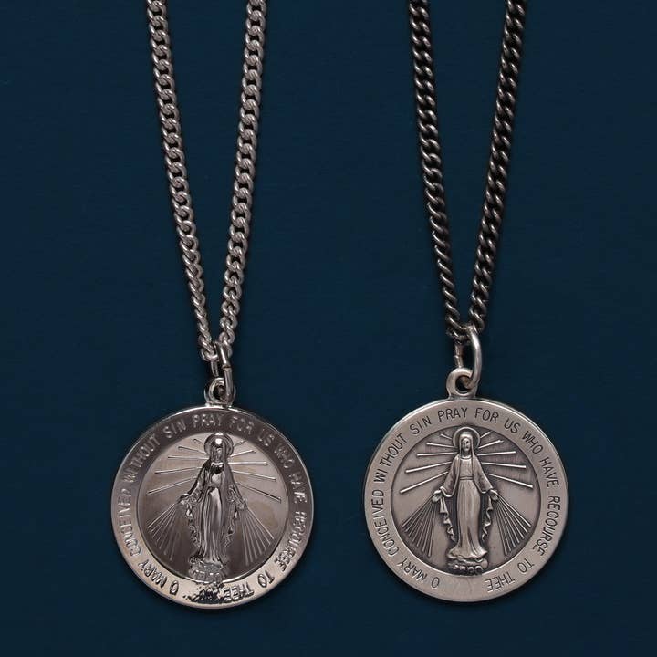 We Are All Smith – wholesale Pendant/charm necklace – Sterling Silver Round Miraculous Medal Necklace for Men