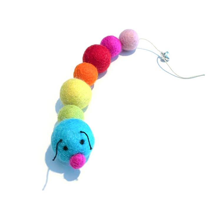 RAINBOW Caterpillar Eco Wool Pet Toys (rainbow colors) for wholesale by Friendsheep