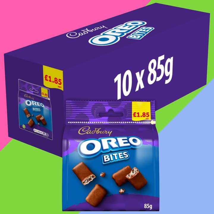 Gaffney's Sweets & Treats Wholesale - Wholesale Chocolate-covered sweets - Cadbury Oreo Bites Chocolate Bag 10x85g £1.85 PMP