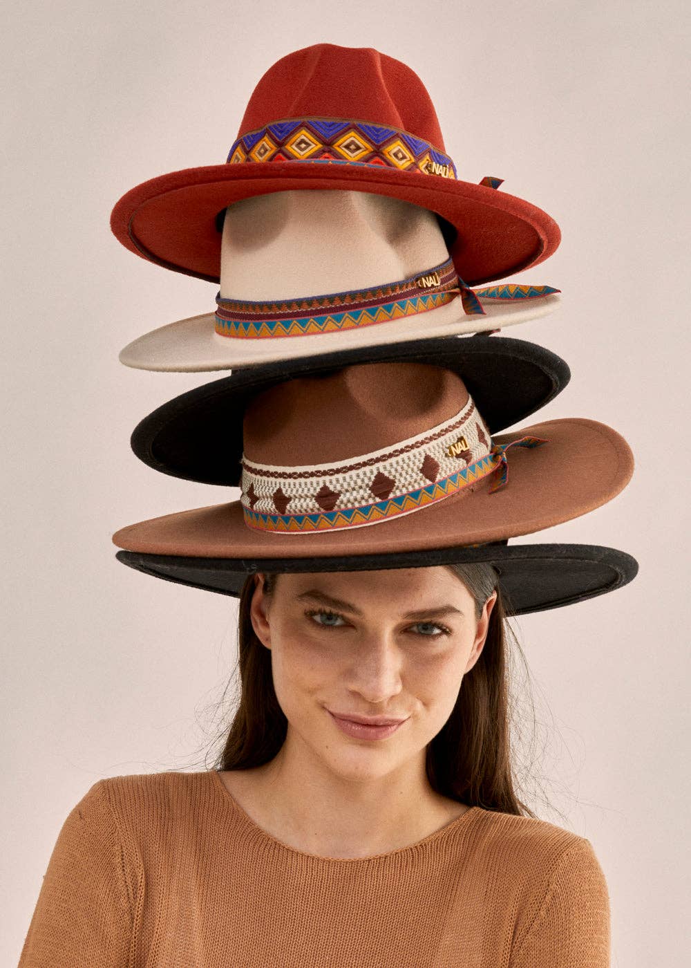 NALI' - Wholesale Fedora - Women's - LADY HAT RUST W/ RIBBON - N60