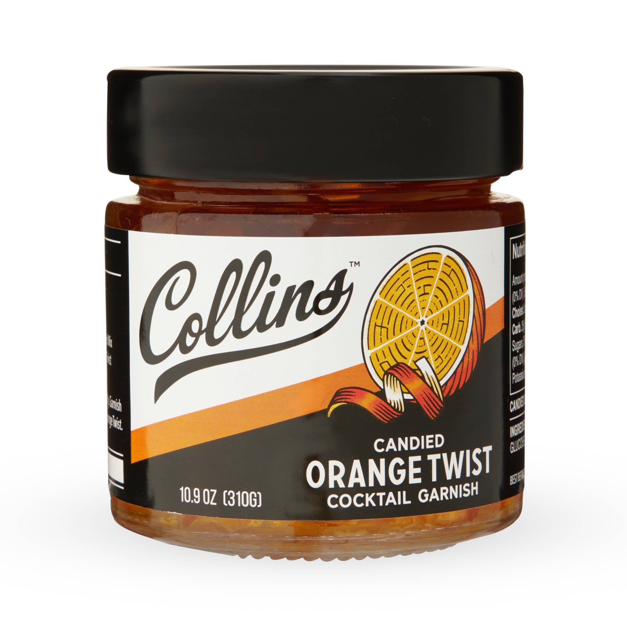 Collins - Wholesale Cocktail Mix/Syrup - Italian Candied Orange Peel Twist Cocktail Garnish 10.9 oz