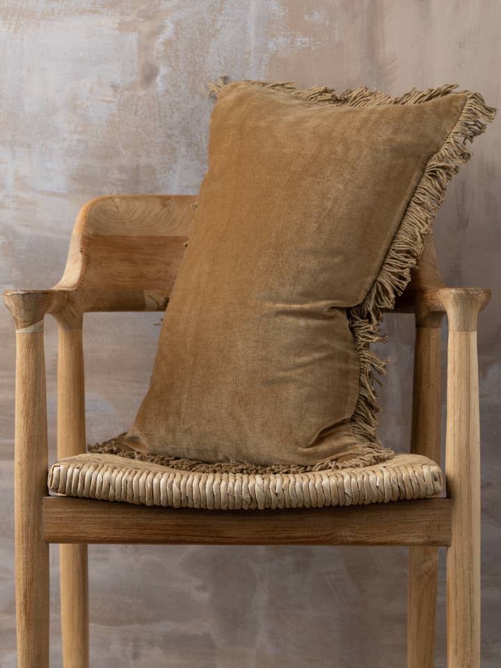 Velvet Lumbar Pillow | Nutmeg for wholesale by Saardé