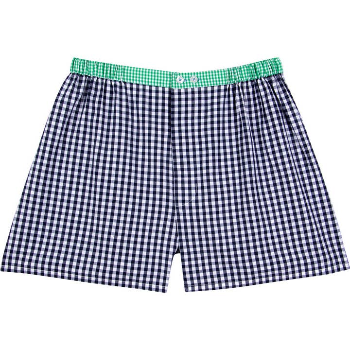 Hepburn Gingham Navy boxershorts voor heren voor wholesale door Sant and Abel