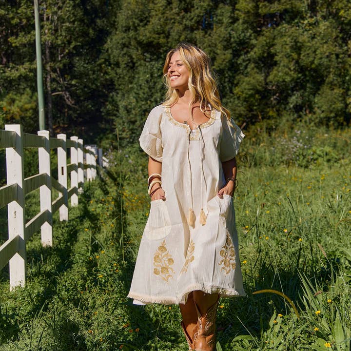 Sao Paulo Dress Aari Lurex and other Purchase Wholesale ladies garments. Free Returns & Net 60 Terms on Faire trending on Faire.