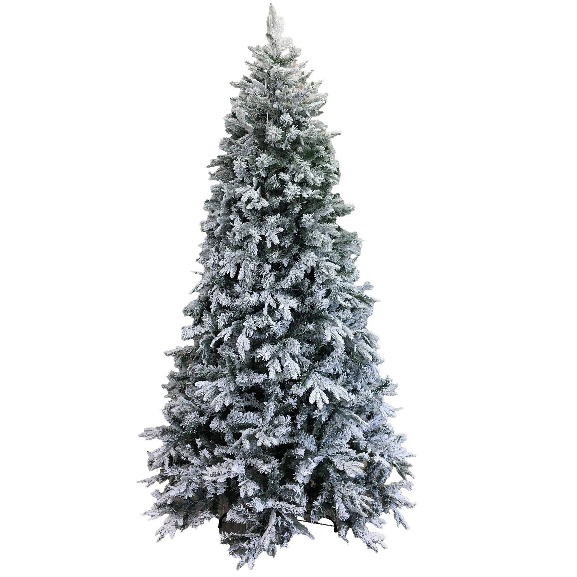 Santa’s Workshop Inc. - Wholesale Artificial Christmas Tree - 7.5' Prelit Green Flocked Tree, 2444 Tips1