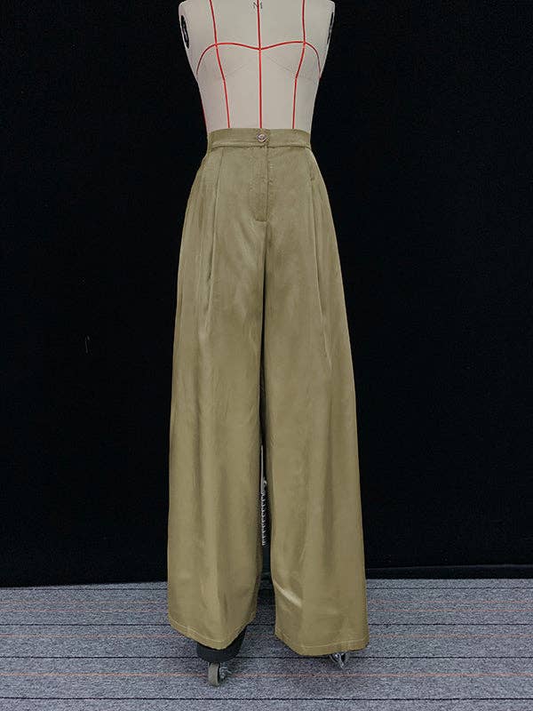 GREEN Original Solid Color Hoodies&Wide Leg Pants Two Pieces Set for wholesale on Faire10