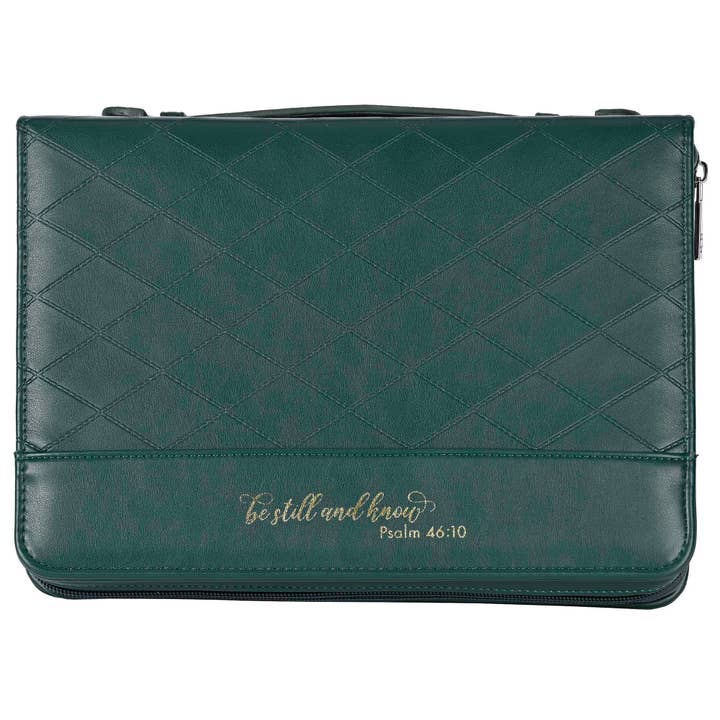 White Dove Bible Case Quilted Be Still Green XLarge for wholesale by Magnolia