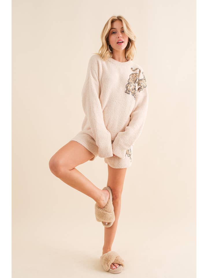 Blue B – wholesale Lounge set – Women's – 34241SET - Cozy Knitted Sequin Sweater and Shorts Set7