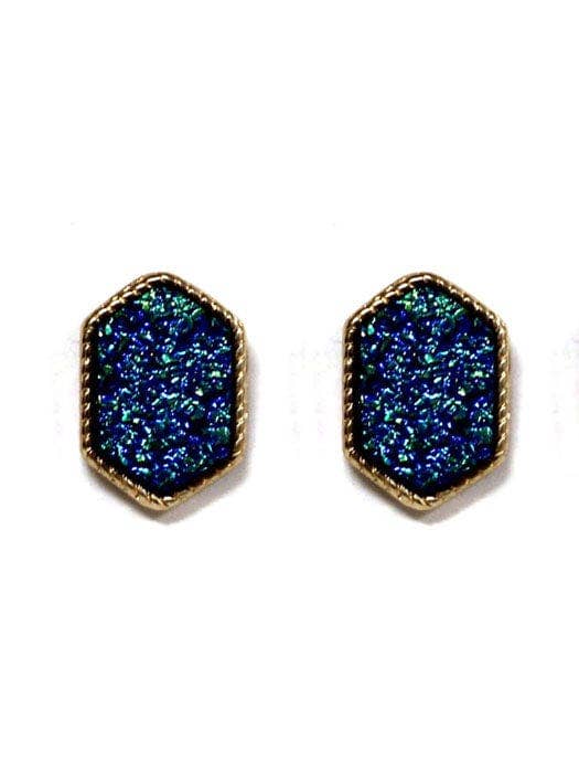 MiMi Wholesale - Wholesale Stud/Post Earrings - VE2334 Peggy Druzy Hexagon Post Earrings14