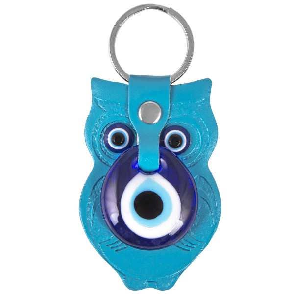 Nai Gifts - Wholesale Keychain - Women's - Evil eye Owl Leather Keychain