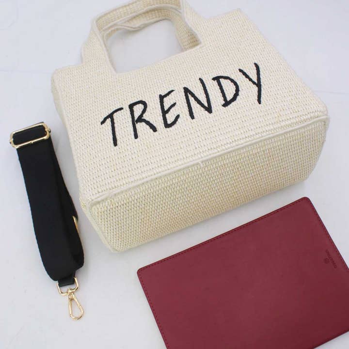 Tom&Eva (F.D.M diffusion) - Wholesale Top Handle Bag - Women's - Minimalist Straw Handbag 24P-608212