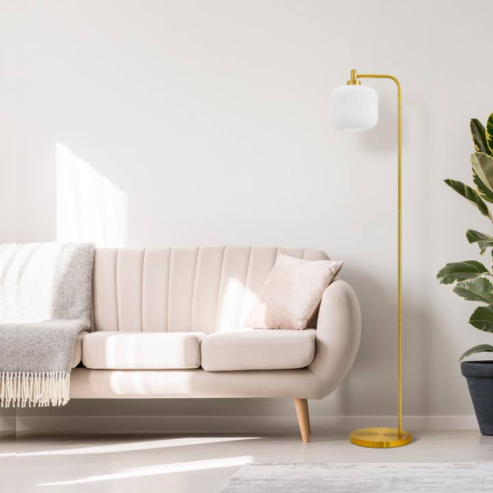 63"H Rowan Globe Shade Floor Lamp for wholesale by River of Goods