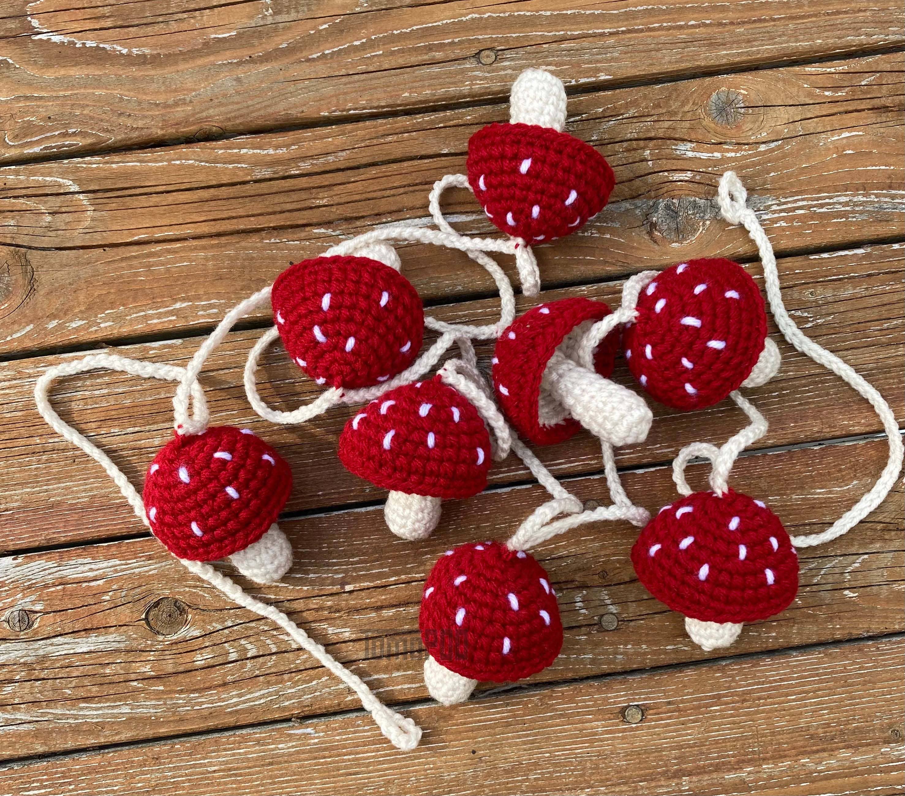 TOMOPOD LLC - Wholesale Bunting/Garland - Crochet Mushroom Garland, Toadstool Garland, Fall Home Decor5