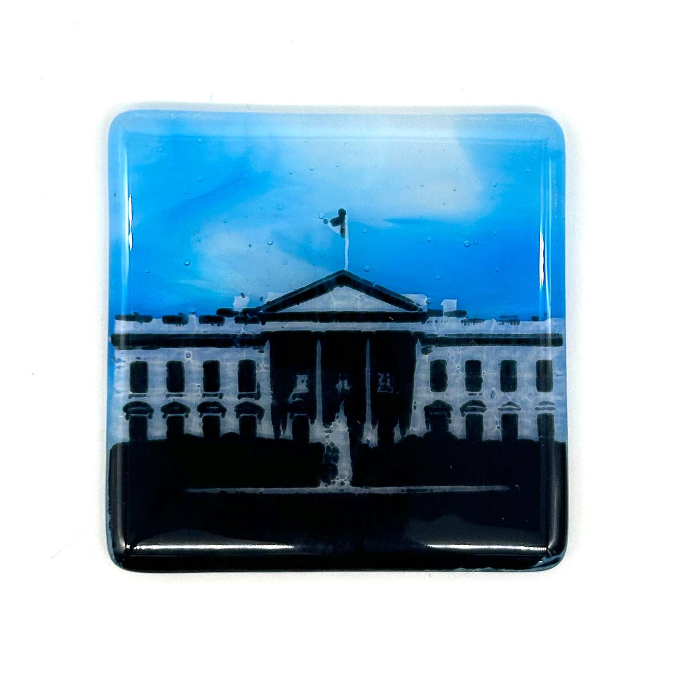 Kiku Handmade | Contemporary Fused Glass Home Goods - Wholesale Decorative Plate/Dish/Bowl - Washington DC White House Fused Glass 4.5" Catch-all Dish1