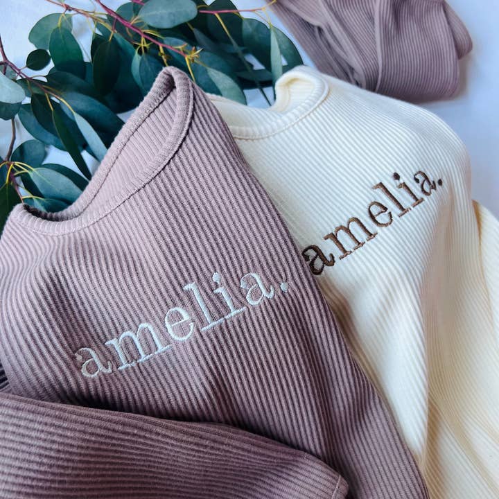 DreamBuy - Wholesale Top & Pant Set - Kids - Personalized Ribbed Lounge Set Pajama Pyjama Tracksuit Pjs9