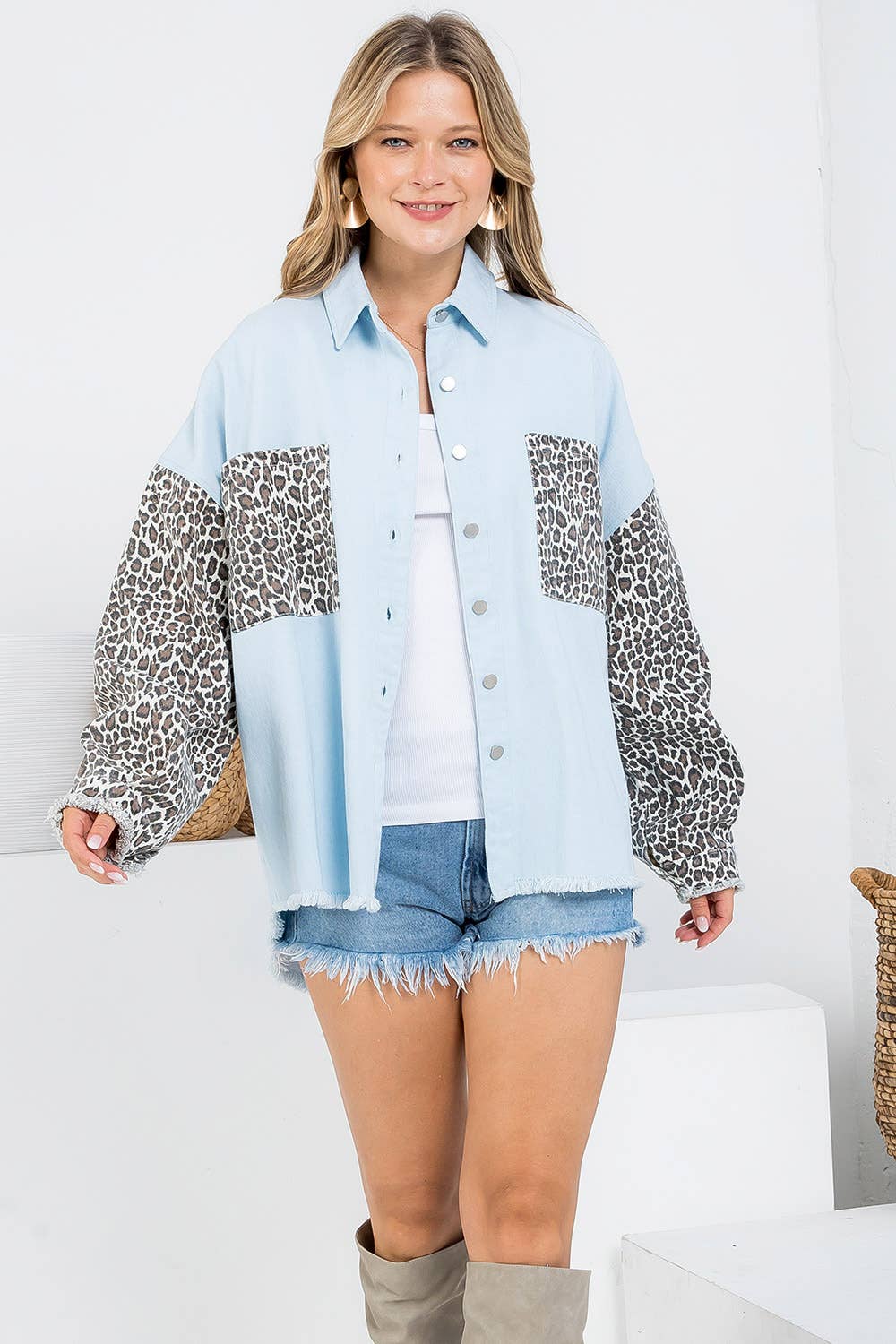 Sweet Lovely by Jen – wholesale Jeansjackor – Dam – SW292 LEOPARDMÖNSTRAD JEANSJACKA14