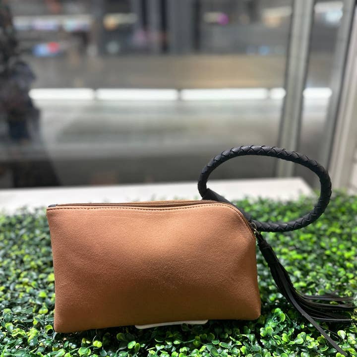 MiMi Wholesale - Wholesale Wristlet - BP204SU Faux Suede Cuff Handle Tassel Wristlet/Clutch4