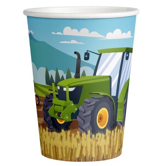 Fiestora - Wholesale Disposable Cup - 8 CUPS 250 ML TRACTOR TIME