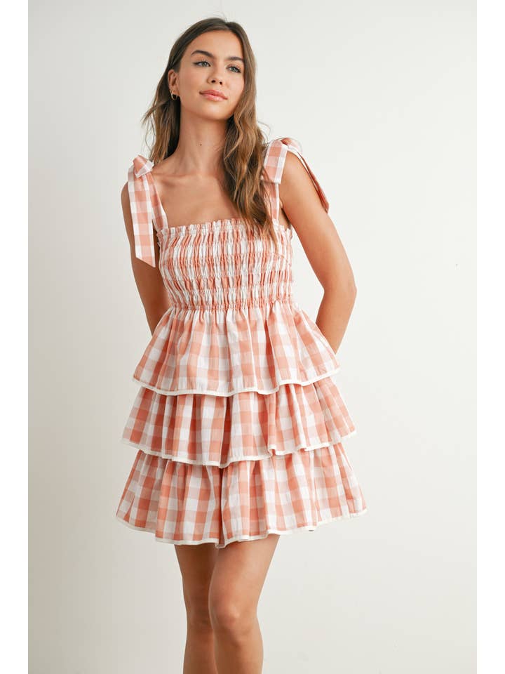 BUTTERMELON - Wholesale Dress - Women's - Tie Strap Tiered Dress - BMD7714