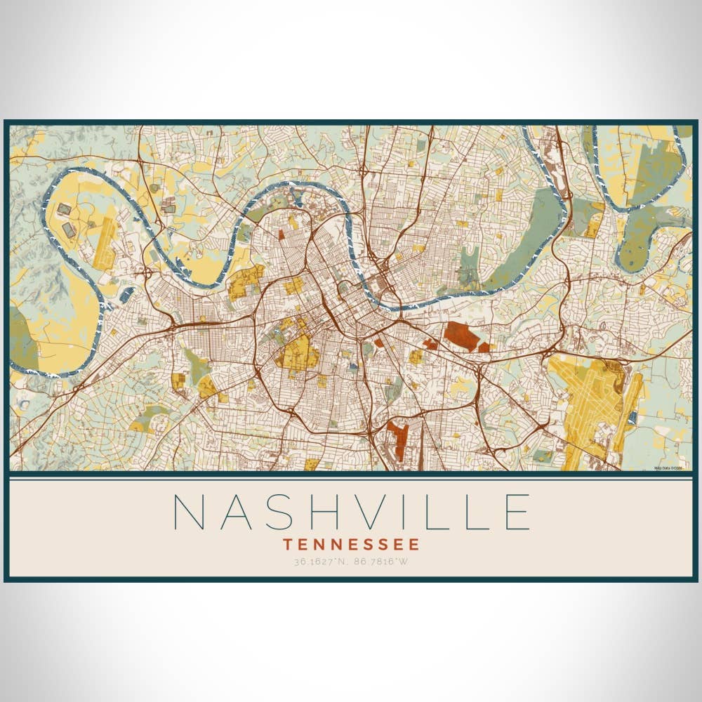 JACE.design - Wholesale Art Print - Nashville TN Map Print Woodblock3