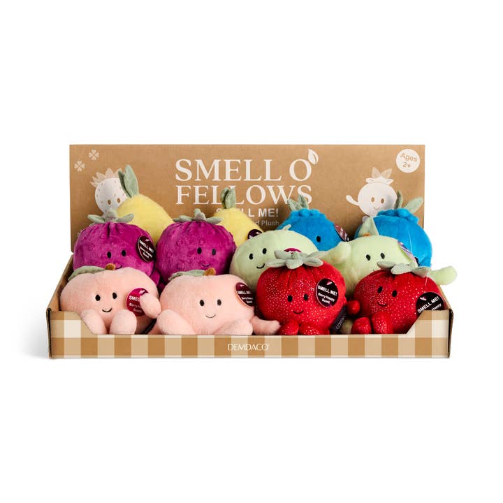 Smello' Fellows Berry Happy Scented Plush with Displayer for wholesale by DEMDACO