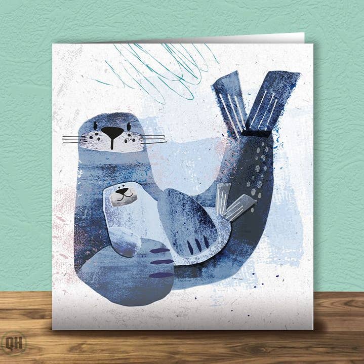 Seal Wildlife Art Greetings Card by Paul Delaney for wholesale by Quitting Hollywood